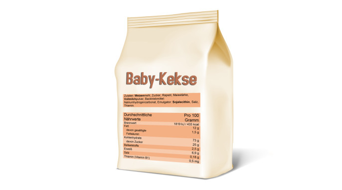 Zutaten + Nährwertangaben, Baby-Kekse, anbieterneutral